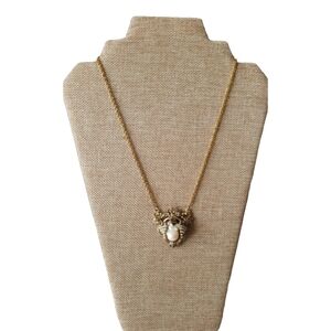 Miss Ellie NYC 16" Baroque and Seed Pearl Necklace with Rhinestones Vintage Look